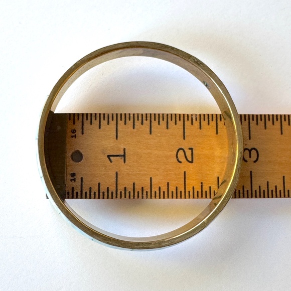 Blue Shell Mosaic Bangle, Vintage Bracelet - Picture 7 of 8